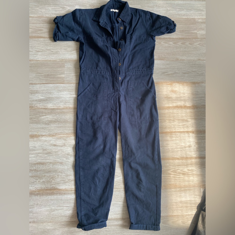 Navy blue jumpsuit with inside ties